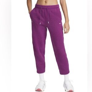 Nike Therma Fit Training Sherpa Fleece Sweatpants Purple